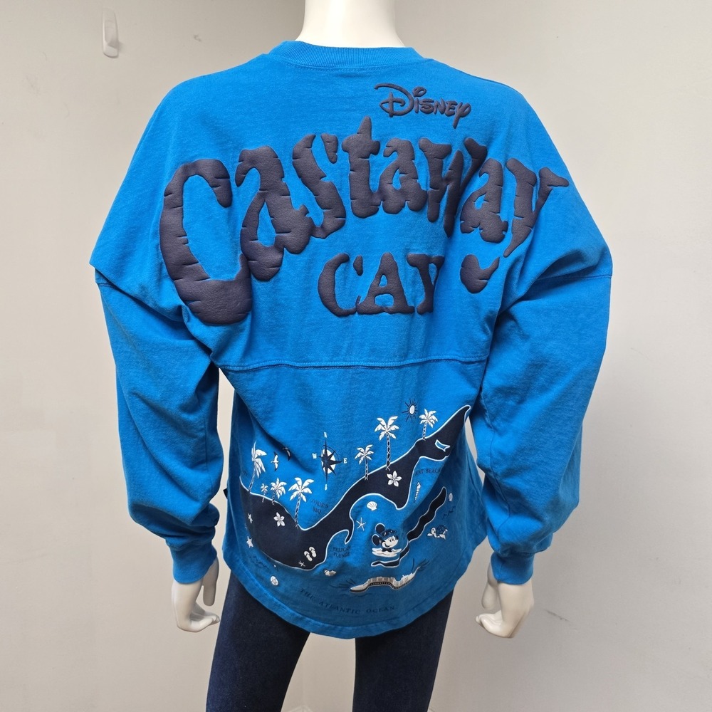 Spirit Jersey Disney Cruise Lines T-Shirt Size XS Castaway Cay Map Long Sleeve
